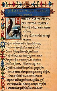 Raccolta completa di Orazio (in 8°). Aldo Manuzio, Venezia 1501. Firenze, Biblioteca Medicea Laurenziana D'Elci 516 c. K. 