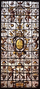 Stained-glass window in Michelangelo's library